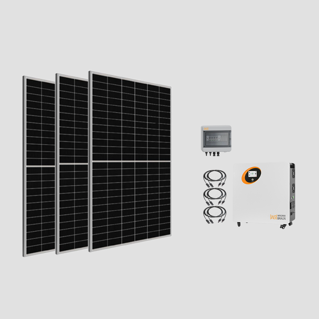 1,35 kWp Solar Bundle EASY 1.3, 3 Solar panels and All-in-one ...